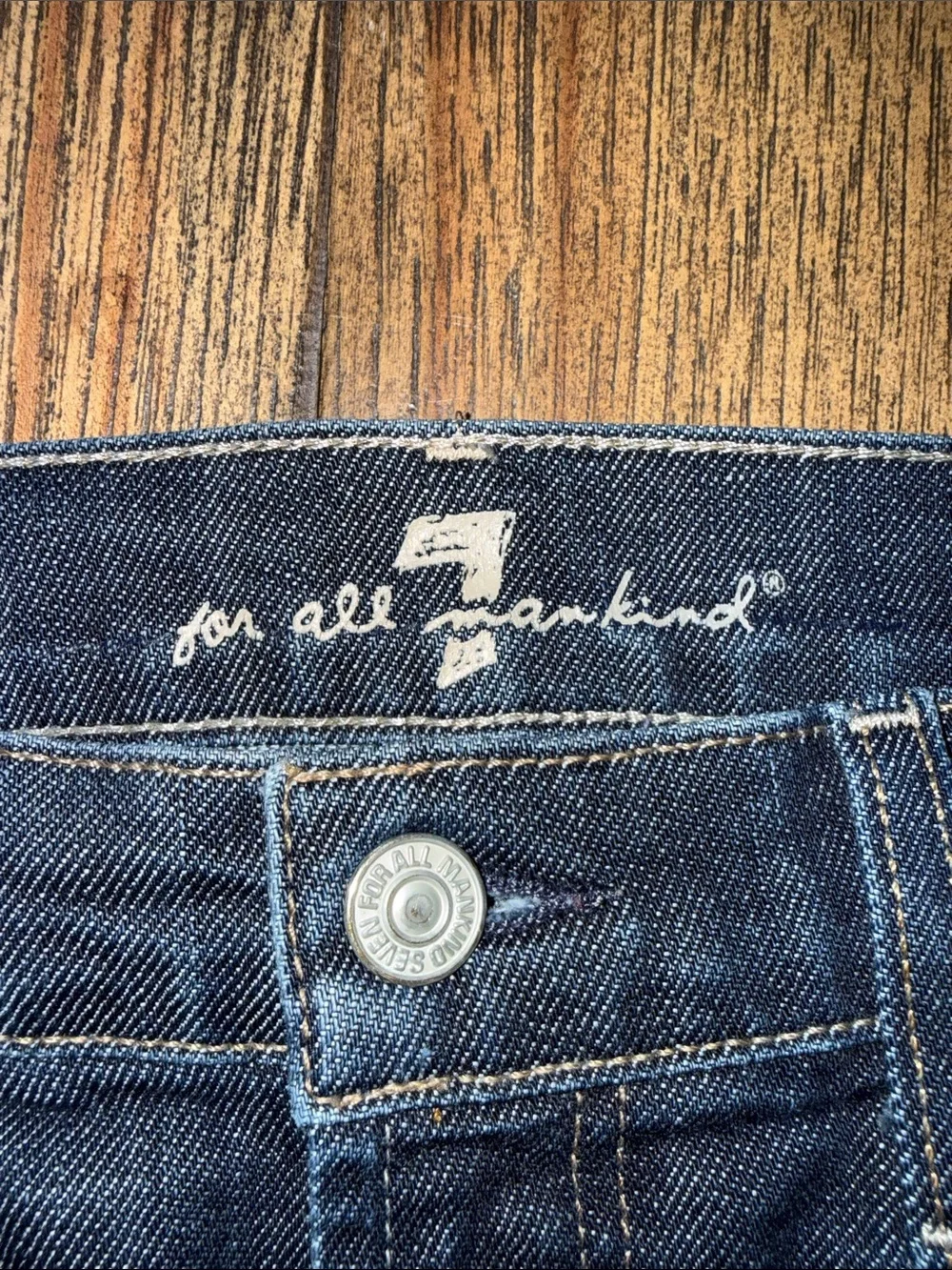 7 For All Mankind Roxy Dark Blue Denim Mini Skirt 2004